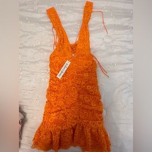 For love and lemons orange dress